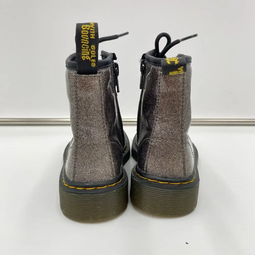 Dr. Martens Girl's 1460 Gray Glitter J Combat Boots Size 12